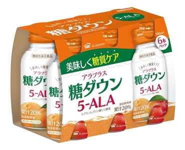 「SBIアラプロモ」 アラプラス糖ダウンドリンク 100ml×６本 ／ CGC 5-アミノレブリン酸リン酸塩 ALA 血糖値ケア 美容 機能性表示食品 奈良県 葛城市