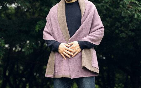 ストール CLEMATIS 接結カラフルストール ( たたきポケット・パープル・Fサイズ ) | レディース メンズ おしゃれ シンプル マフラー 秋冬 秋 冬 プレゼント ギフト 新潟県 五泉市 株