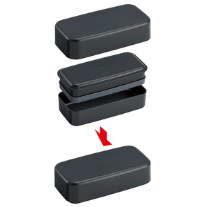 環境に配慮した ランチボックス 1000ml 2段 お弁当箱 箸付き 大人 おしゃれ skater スケーター PLB10WCB アッシュブラック レンジ対応 食洗機対応 洗いやすい シンプル 弁当箱