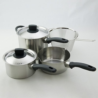
創燕 キッチン3点セット(片手鍋16cm・行平鍋18cm・ミニパスタポット18cm) FCSF035011
