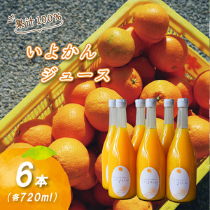 【2027年3月中旬頃から順次発送】いよかんストレート果汁100％ジュース 720ml×6本 | 数量選択可 果汁100% 無添加 伊予柑 ストレートジュース 数量選択可 | みかんジュース 果汁100% みかんジュース いよかん ストレート 100% ジュース 柑橘 果汁飲料 みかんジュース NPO法人農音 愛媛県 松山市 中島【NO105】