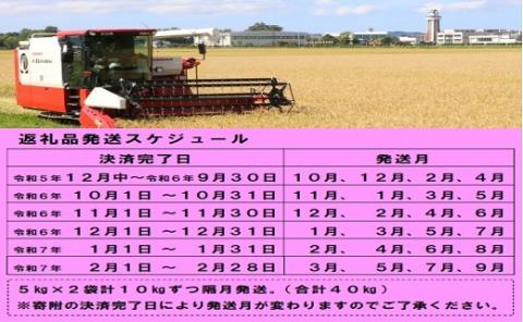 【新米予約受付】令和6年産 無洗米ななつぼし定期便40kg(隔月発送)