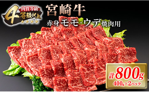 
宮崎牛 赤身 モモ ウデ 焼肉 セット 計800g 牛肉 ビーフ 黒毛和牛 国産 ブランド牛 赤身肉 おすすめ おもてなし BBQ バーベキュー グランピング 鉄板焼き ご褒美 お祝い 記念日 詰め合わせ お取り寄せ グルメ 4等級以上 A4ランク以上 宮崎県 日南市 送料無料_D42-20
