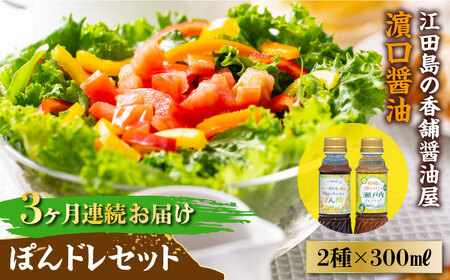 【全3回】醤油 ぽんドレセット 300mL×2種 濱口醤油[XAA029]