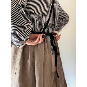 つぼみエプロン　モカ（リネン） 35-041