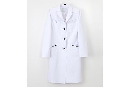 女子シングルドクターコート【M】白衣 レディース 聴診器専用ポケット付き SD-3360