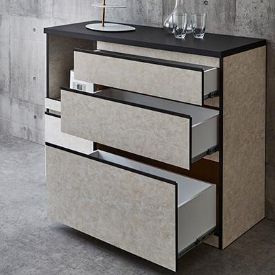 ふるさと納税 大川市 キッチンカウンター レンジ台 レンジボード アンサンブル 幅119.7 【カラー:ストーンホワイト】 |  | 03