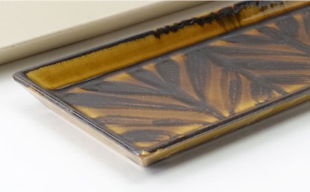 【波佐見焼】Folk Design 二色巻・矢羽根飴釉 長角皿 27.5cm ペアセット 食器 皿 【玉有】 [IE18] 波佐見焼