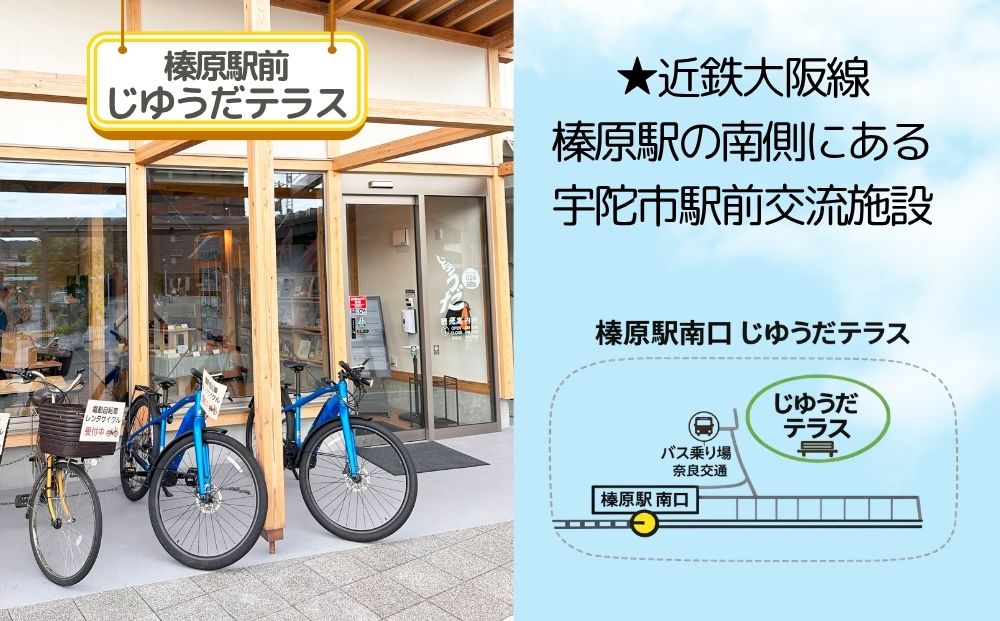 【室生口大野駅発】電動レンタサイクル1日利用券（9:00～17:00）選べるペア利用（2台）または高性能E-bike ／ ふるさと納税 宇陀 室生観光 電動自転車 観光 龍穴神社 アクセス サイクリン