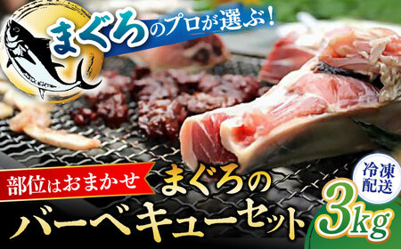 まぐろ おまかせバーベキューセット 冷凍約3kg 鮪 マグロ BBQ 魚 横須賀【横須賀商工会議所 おもてなしギフト事務局（本まぐろ直売所 横須賀本店）】 [AKAK004]