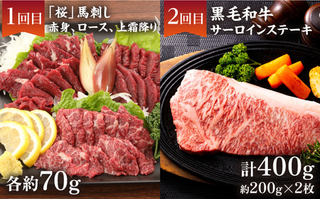 【6回定期便】熊本 の味「桜」お肉 で団らんセット 約2kg タレ付【有限会社 九州食肉産業】馬刺し 和牛 牛肉 馬肉 セット 特産 国産 肉セット 馬肉 馬刺し 馬刺 熊本馬刺し [ZDQ066]