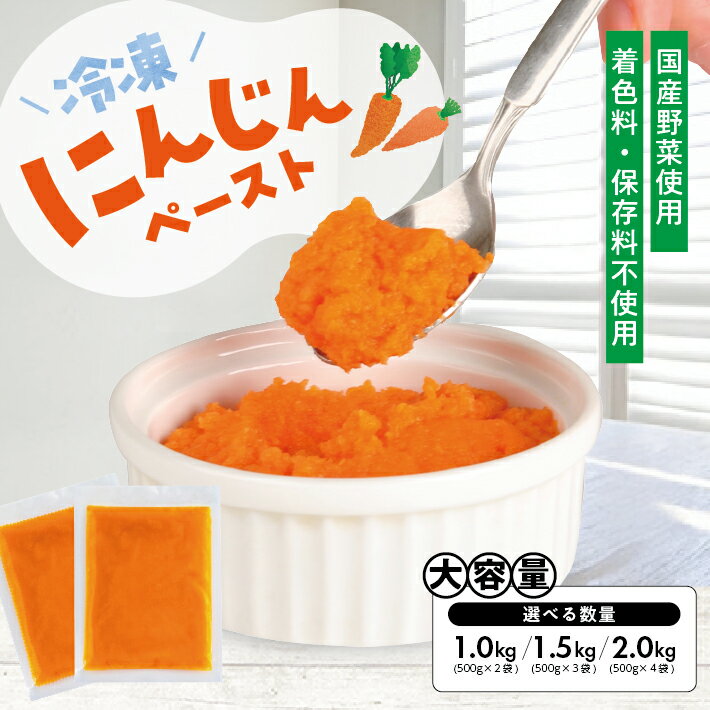 【ふるさと納税】冷凍にんじんペースト 選べる数量 2～4袋 1袋あたり500g 冷凍便 ※離島発送不可 冷凍 にんじん ニンジン 人参 野菜 野菜ペースト 小分け お菓子作り ゆざ食彩工房 遊佐町 庄内 東北