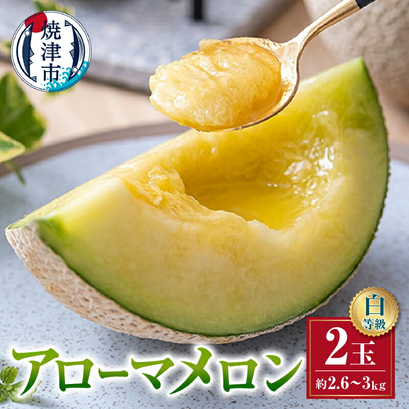 【ふるさと納税】 メロン アローマ 2玉 白等級 温室 一木一果 甘い 旨味 栄養 GABA 果物 焼津 a32-026