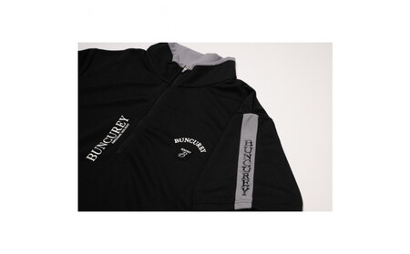 BUNCUREY　ゴルフウェア　ジップアップ半袖モックネック（BM23SS-02-008）ブラック／サイズ5