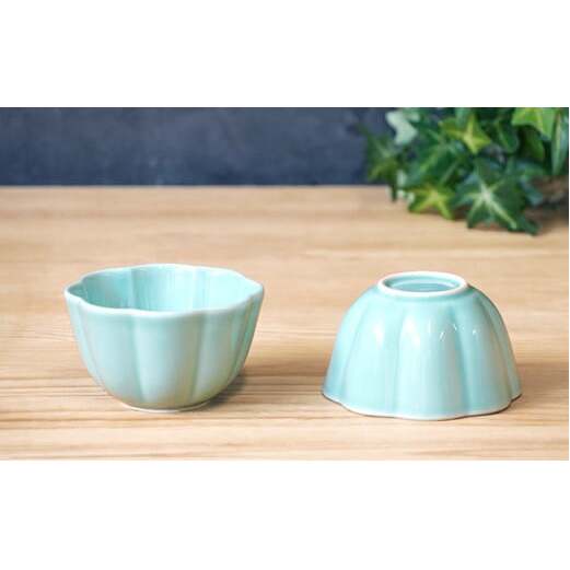有田焼 世界一つよい器 ～花小付～ エメラルドグリーン 2個セット【匠 Takumi】 強化磁器 割れにくい ギフト プレゼント A10-264_イメージ2
