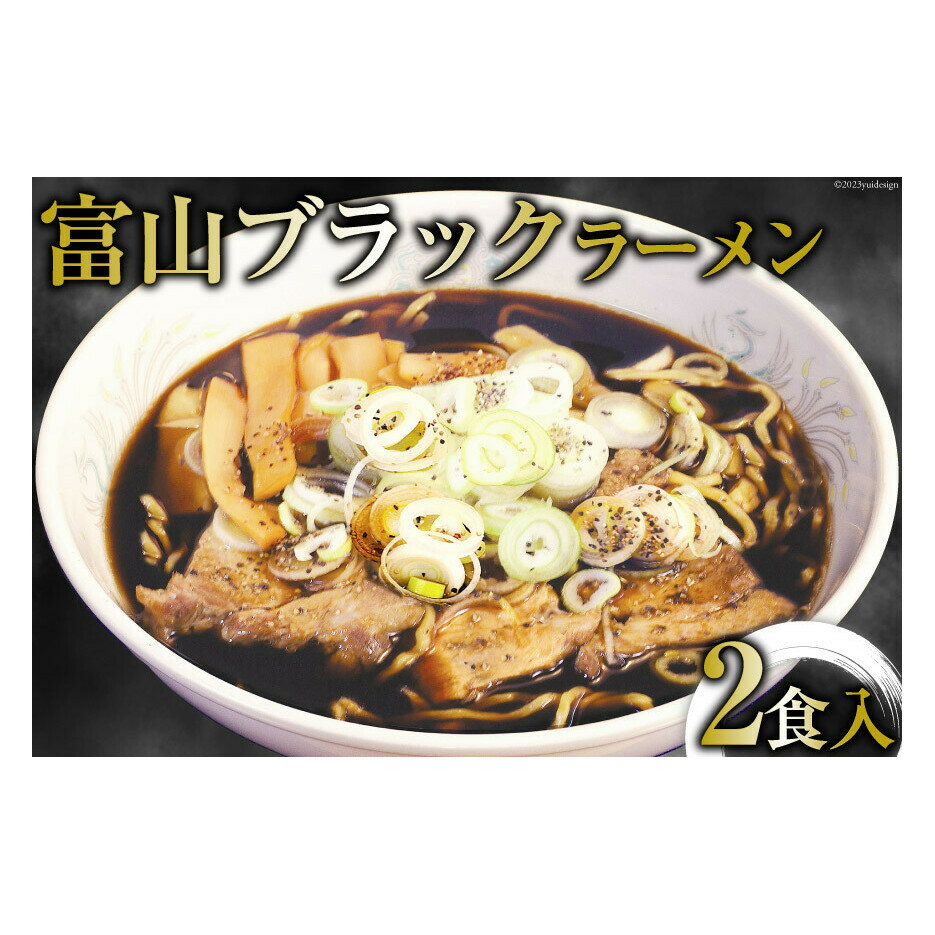 【ふるさと納税】富山ブラックラーメン 2食入り/シンエツ/富山県 黒部市 インスタント ラーメン 生麺 醤油 麺類