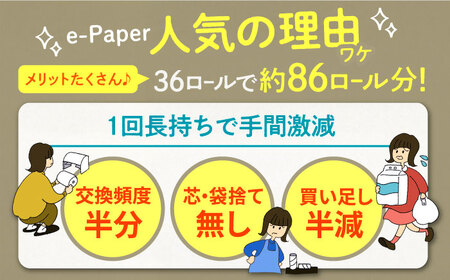 【全6回定期便】芯・袋なし！ トイレットペーパー シングル 36個入 「e-Paper」《豊前市》【大分製紙】 芯なし 130ｍ 無包装 コアレス[VAA048] トイレットペーパー トイレットペーパ