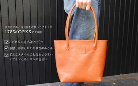 牛革バッグ 本革 手縫い の トートバッグ【work0002】