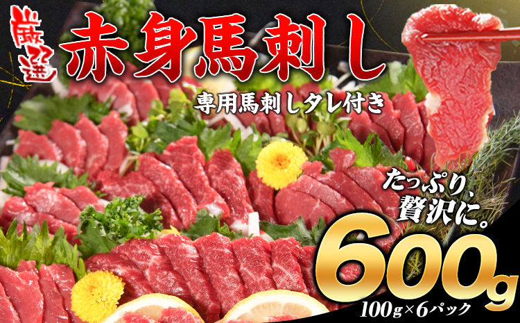 厳選赤身馬刺し 計600g 100g×6パック 赤身馬刺し 馬刺し 馬肉 赤身《7月中旬-9月末頃に出荷予定》---fn_fjsgnak_j79_23_10000_600g---st-p
