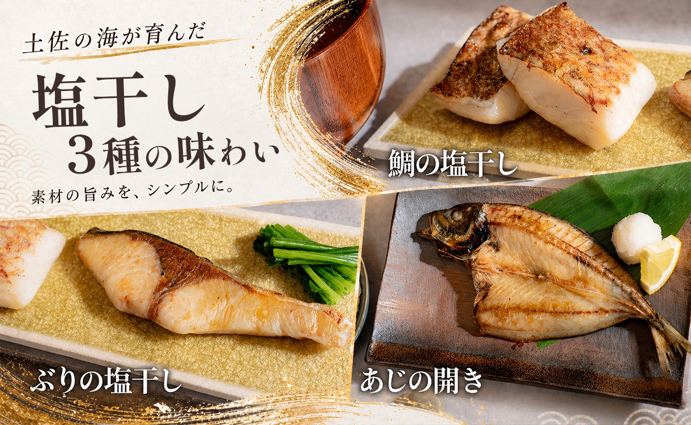干物セット 3品 土佐の朝ごはん 干物 冷凍 個包装 焼き魚 ご飯のお供 2～3人前 母の日 父の日 ギフト 贈答 贈り物 御祝 内祝 お取り寄せ プレゼント お中元 お歳暮 旬 魚 海産物 高知県 