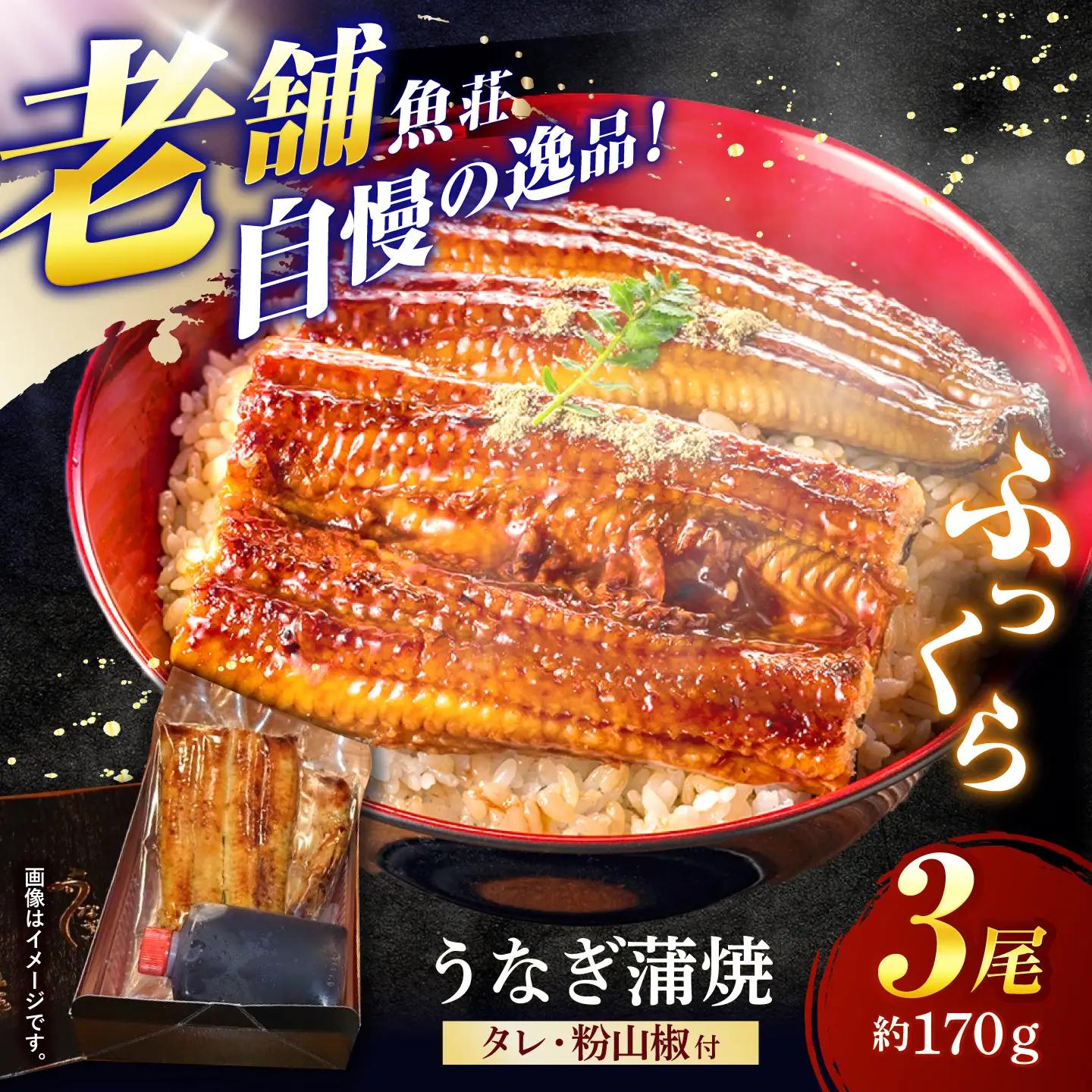 魚荘のうなぎ蒲焼き(3尾入り) / うなぎ ウナギ 鰻 蒲焼き 蒲焼 うなぎ蒲焼 国産 ひつまぶし うな重 うな丼 / 諫早市 / 有限会社魚荘[AHCK003]