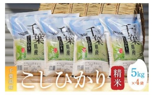 
										
										【新米】令和6年産 千葉県産コシヒカリ(精米)20kg[5kg×4袋] お米 20kg 千葉県産 大網白里市 コシヒカリ 米 精米 こめ 送料無料
									