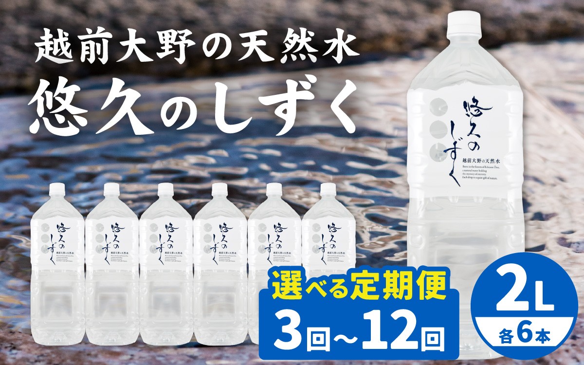 
                  【選べる配送回数！】 ＜ 定期便 ＞越前大野の天然水　悠久のしずく 2L| ミネラルウォーター 水 天然水 国産 |
                