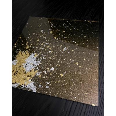 ふるさと納税 海南市 ガラスプレートM　梨地金箔漆黒 |  | 02