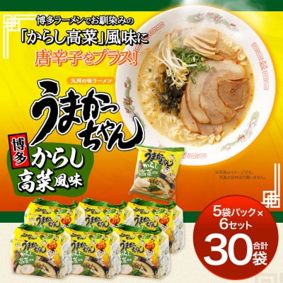 うまかっちゃん(博多からし高菜風味)【30袋】(5袋パック×6セット)　ハウス食品(株)