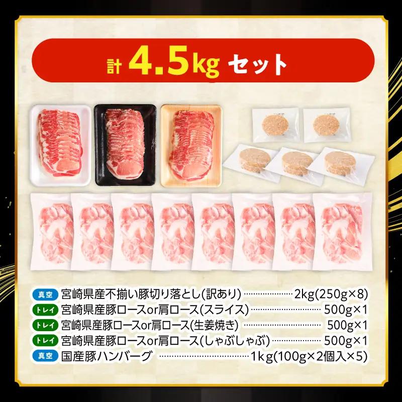 豚肉 セット 豚肉[バラエティセット 4.5kg ロース ハンバーグ]