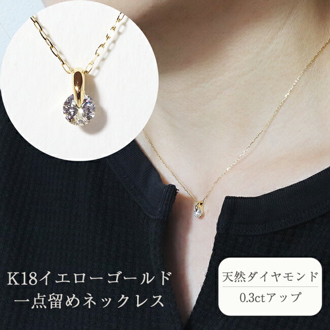 【ふるさと納税】K18 一点留め天然ダイヤモンドネックレス　 アクセサリー ジュエリー 装飾品 ファッション小物 普段使い おしゃれ 装飾品