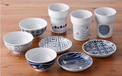 【波佐見焼】茶碗 小皿 含む オリジナルセットアップ商品【浜陶/福田陶器店】 [NB63]