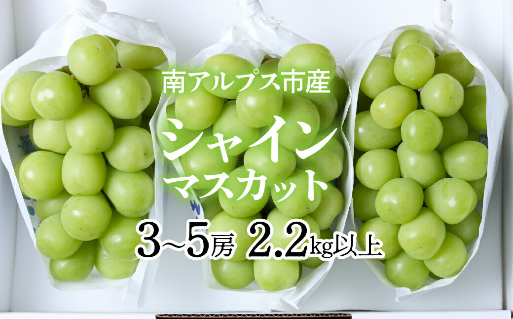 【ふるさと納税】＜2026年発送先行予約＞南アルプス市産シャインマスカット2.2kg以上（3～5房）ふるさと納税 おすすめ 山梨県 南アルプス市 送料無料 ALPAG011