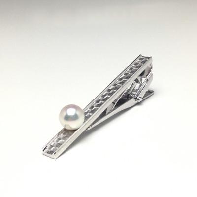 ふるさと納税 志摩市 老舗の真珠専門店・高品質 アコヤ真珠 タイピン 8.0〜8.5ミリ / シルバー ホワイト系