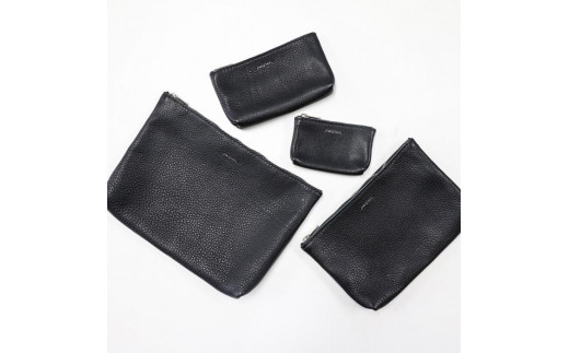 
                  MASSTARD -MINIMAL LEATHER POUCH LARGE- BLACK
                