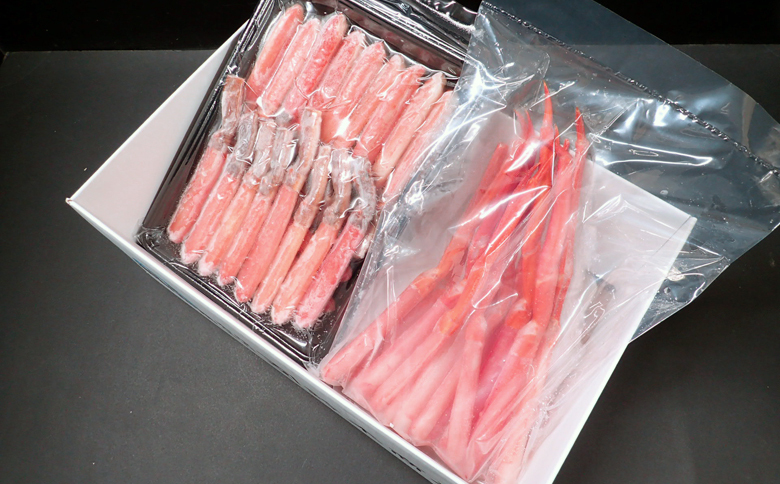 ＜12月8日決済分まで年内配送＞お刺身OK！生ずわいがに棒肉ポーション500g・紅ずわいがにポーション400g B-11113