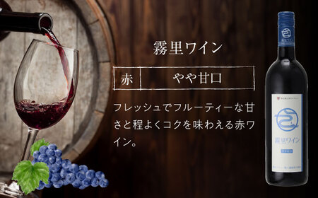 霧里ワイン 赤ワイン 辛口 やや甘口 750ml×各1本 ワイン 受賞 飲み比べ ワインセット ギフト 三次市 / 広島三次ワイナリー[APAZ003]