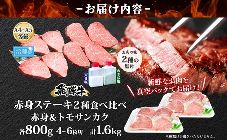 飛騨牛 ステーキ 2種 食べ比べ 赤身 トモサンカク 計約1.6kg 各800g 肉 牛肉 和牛 ブランド牛 お肉 ビーフ A4ランク A5ランク 国産 お取り寄せ ご褒美 豪華 グルメ 焼肉 BBQ