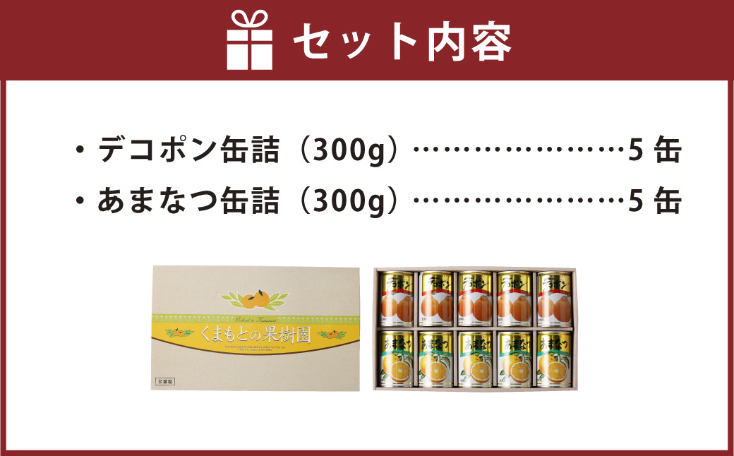 くまもとの果樹園【デコポン･あまなつ缶詰セット】