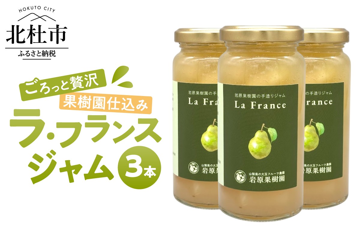 
            岩原果樹園のラ・フランスジャム 150ml×3本セット ジャム  セット 手づくりジャム ラ・フランス 西洋梨 果実 果肉 贈り物 ギフト 保存料・着色料不使用 山梨県 北杜市
          