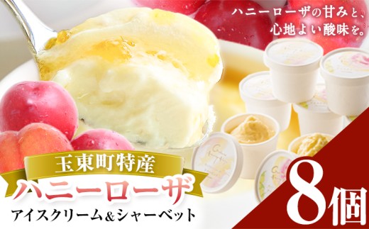 抜群の糖度と爽やかな酸味♪ハニーローザアイスクリーム＆ハニーローザシャーベット 120ml 8個 熊本県玉名郡玉東町 すもも ハニーローザ アイス ぷらっとぎょくとう《60日以内に出荷予定(土日祝除く)》