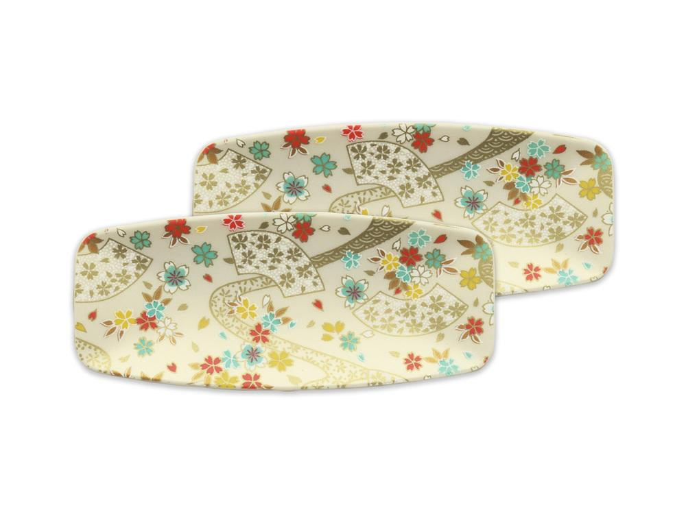 
            タツクラフト 友禅和紙おしぼりトレー 2枚セット 桜扇 金流水
          