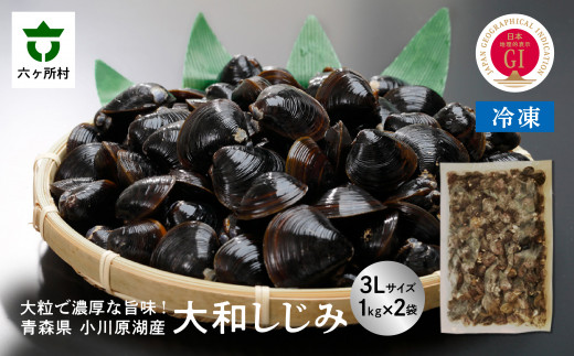青森県 小川原湖産 冷凍 大和しじみ 3Lサイズ 2kg