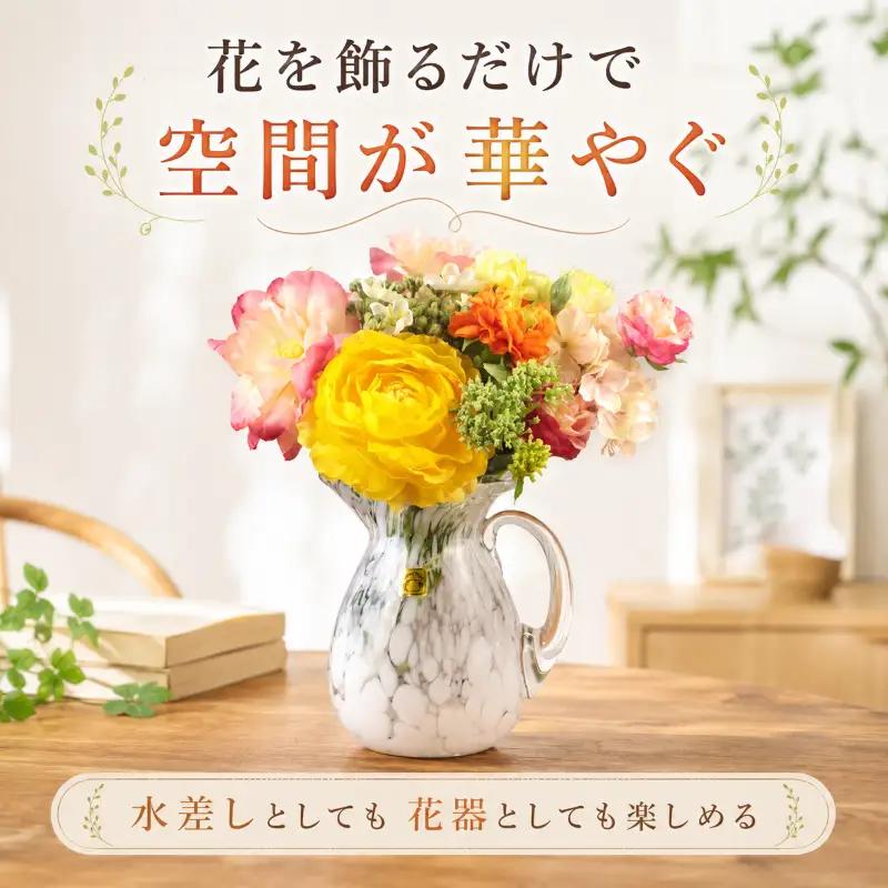 手造り 吹きガラス 水差し 紫 フラワーベース biidoro007_3
