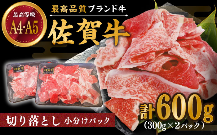 佐賀牛 切り落とし600g（300g×2パック）【川崎畜産】牛肉 [IAX030]