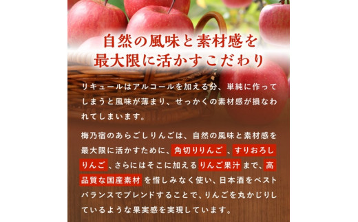 梅乃宿　あらごしりんご　１８００ｍｌ／国産　すりおろし　りんご　角切り　林檎　果汁　果肉　リキュール_イメージ3