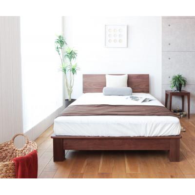 ふるさと納税 旭川市 旭川家具山室家具製作所LINEA(リネア)セミダブルベッドウォールナットNo.107_01972
