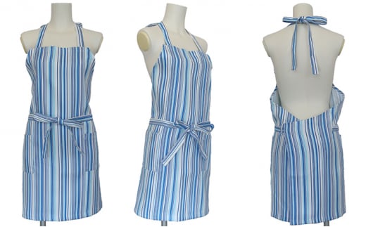 0476抗菌抗ウイルス エプロン（ブルー）