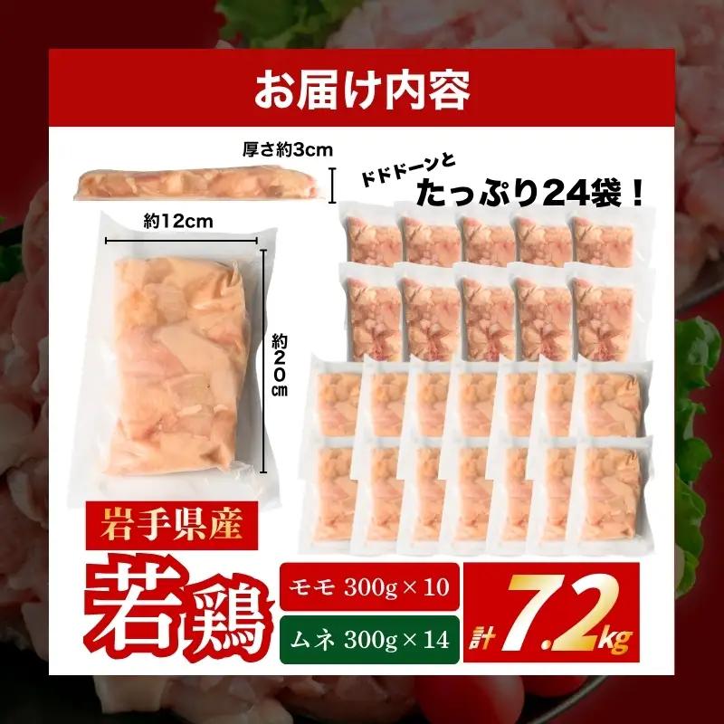 【定期便3ヶ月】 若鶏 もも×むねセット 計21.6kg 肉の横沢 yoko006t3