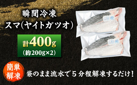 【とけたらとれたて】 スマ（ヤイトガツオ）（下処理・瞬間冷凍）計400g以上（約200g×2パック） 長崎県 小値賀町[DBY015]